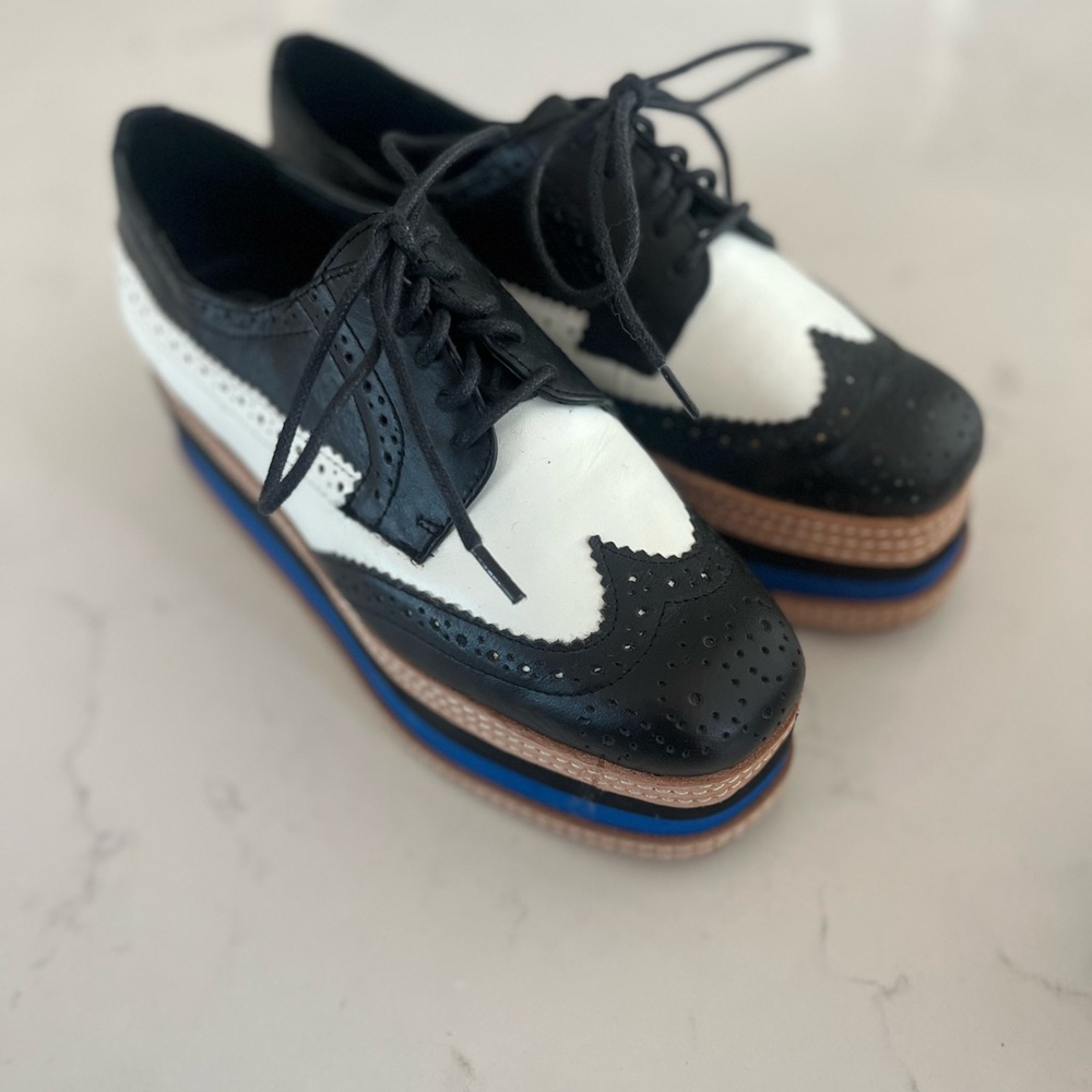 Jeffrey Campbell Black and White Platform Shoes